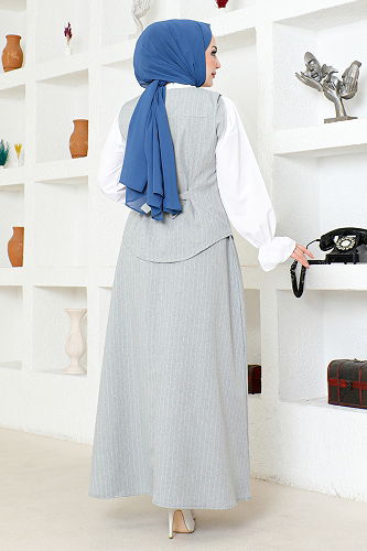 moda selvim مجمعةZNK4689-M الرمادي - Thumbnail