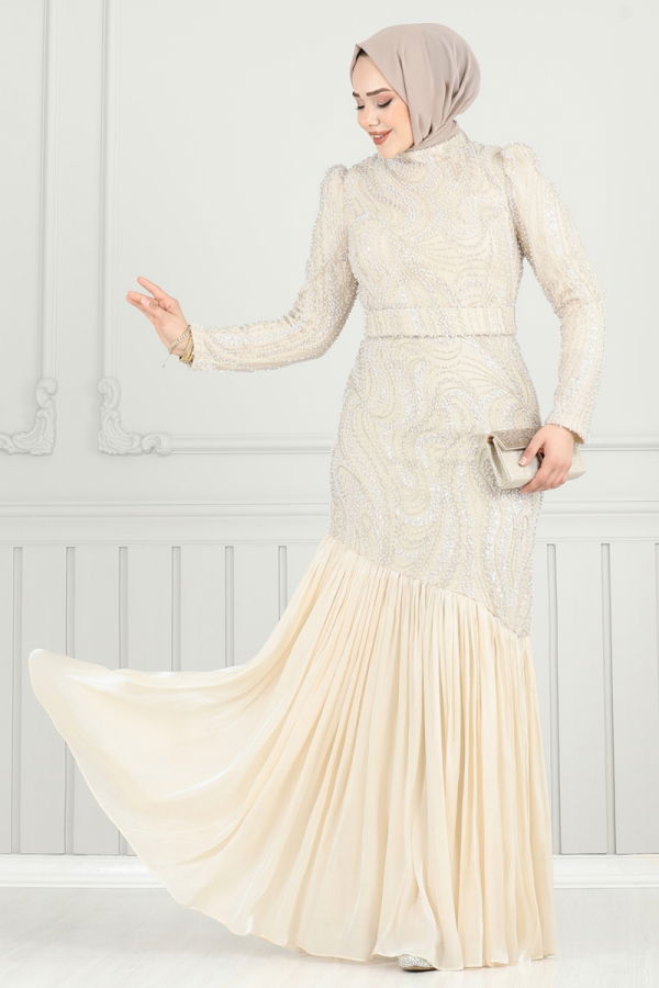 Modaselvim SUAL SUAL Boncuk İşlemeli Abiye 5162D170 Taş