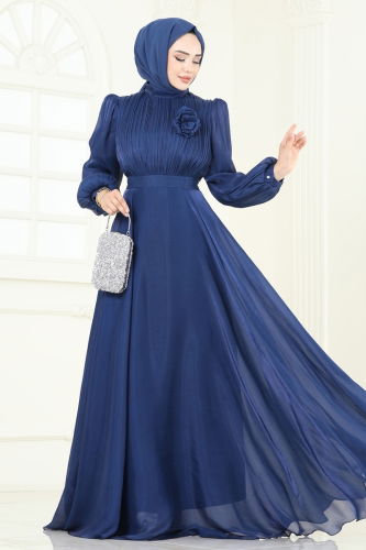 moda selvim SUAL Broş Detay Janjan Abiye 5107D170 Laci - Thumbnail