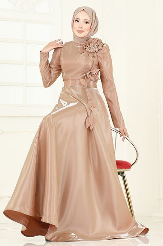 moda selvim SUAL Gül Aksesuarlı Organze Abiye 5150D170 Vizyon - Thumbnail