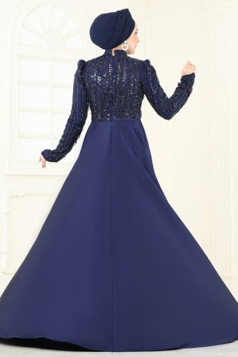 moda selvim SUAL İşlemeli Pelerin Abiye 4909D170 Laci - Thumbnail