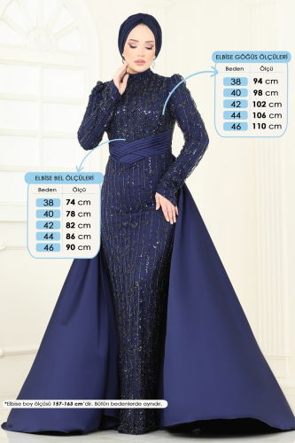 moda selvim SUAL İşlemeli Pelerin Abiye 4909D170 Laci - Thumbnail