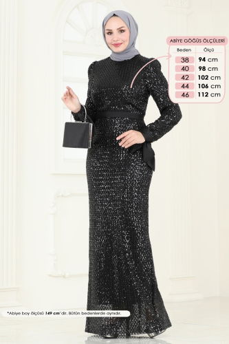 D.M.N. - SUAL Kolları Bağlamalı Abiye 4886D170 Siyah