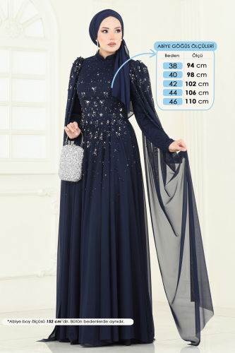 D.M.N. - SUAL Kolları Pelerinli Abiye 5117D170 Laci
