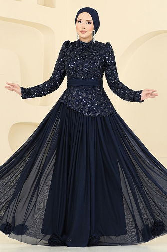 moda selvim SUAL Kuşak Detaylı Abiye Takım 5452DMNK1166 Laci - Thumbnail