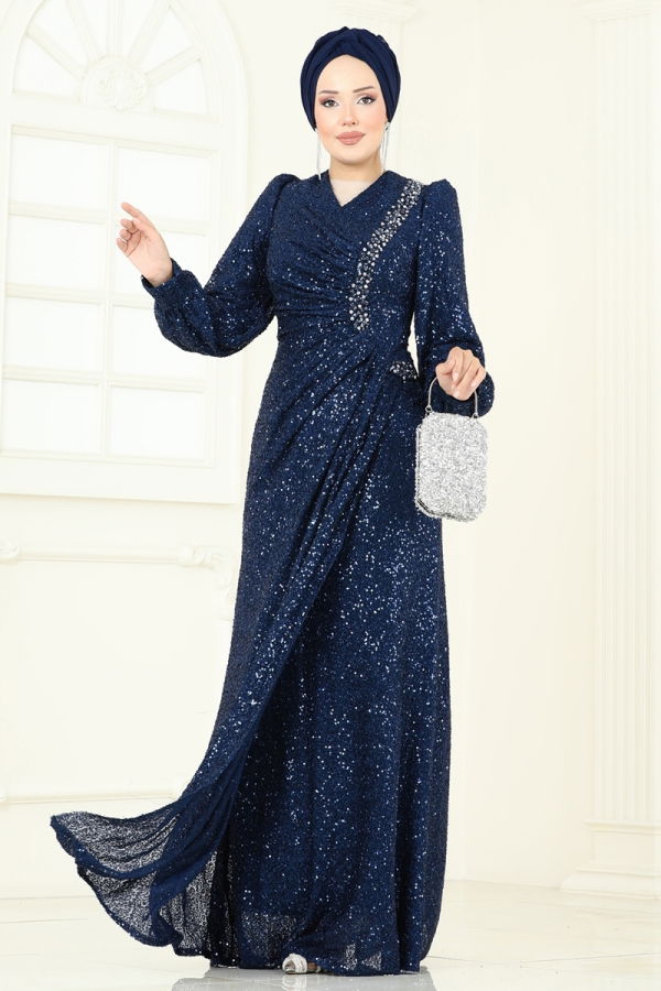 Modaselvim SUAL SUAL Önü Drape Detaylı Abiye 5238D170 Laci