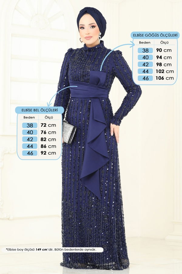 Modaselvim SUAL SUAL Önü Drapeli Abiye 4884D170 Laci