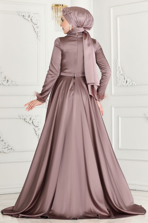 SUAL Otrish Detail Hijab Evening Dress 4622SRH861 Vision - 6