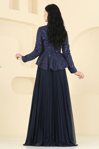 moda selvim SUAL Pul İşlemeli Abiye Takım 5350DMNK1166 Laci - Thumbnail