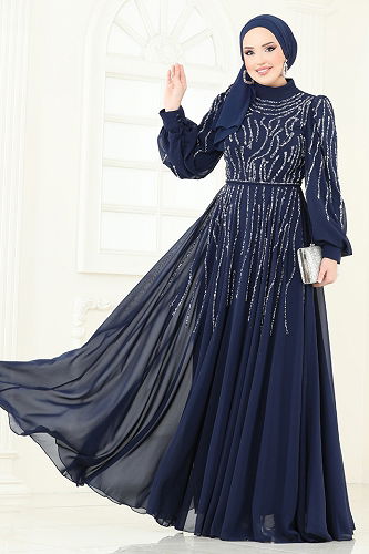 moda selvim SUAL Taş Detaylı Abiye 4992D170 Laci - Thumbnail