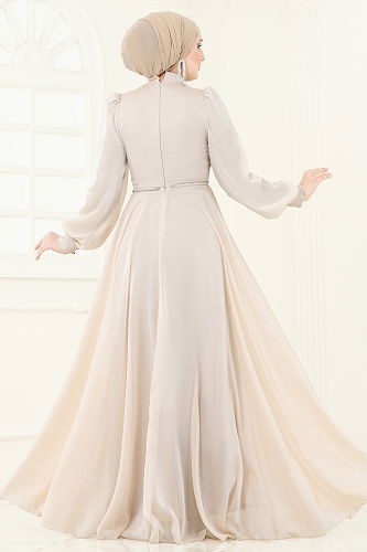 moda selvim SUAL Taş Detaylı Janjan Abiye 4953D170 Taş - Thumbnail