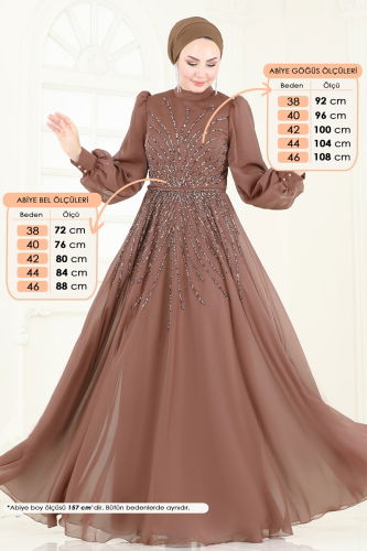 moda selvim SUAL Taş Detaylı Janjan Abiye 4953D170 Vizyon - Thumbnail