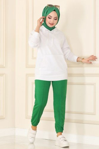 moda selvim Sweatpants 2265AYD574 Benetton Green - Thumbnail