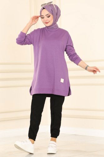 moda selvim 2265AYD574 اسود بنطال رياضي - Thumbnail