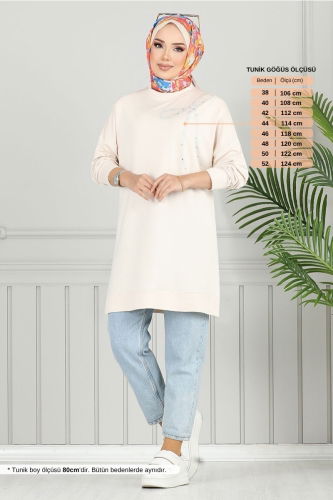 MRV A.Y.D. - Taş Baskılı İki İp Tunik 2703AYD969-M Taş