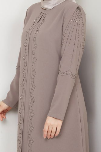 moda selvim Taş Detay Abiye Elbise 2009OZT1013 Vizyon - Thumbnail