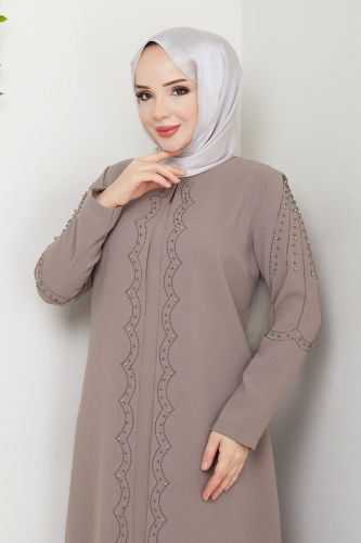 moda selvim Taş Detay Abiye Elbise 2009OZT1013 Vizyon - Thumbnail