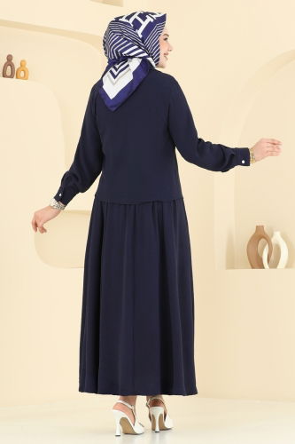 moda selvim Taş Detay Etekli Takım 3096HBS856 Laci - Thumbnail