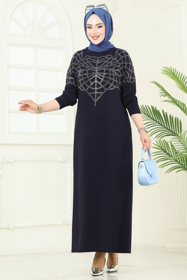 Modaselvim Elbise Taş Detay Sandy Elbise 3402UZ662 Laci