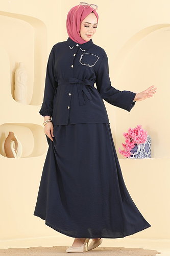 moda selvim Taş Detaylı 2 li Takım 142NZRK1200 Laci - Thumbnail