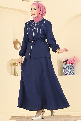 moda selvim Taş Detaylı 2 li Takım 161NZRK1200 Laci - Thumbnail