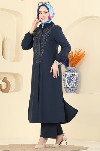 moda selvim Taş Detaylı 2 li Takım 2866SL432 Laci - Thumbnail