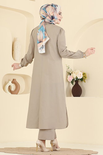 moda selvim Taş Detaylı 2 li Takım 2866SL432 Taş - Thumbnail