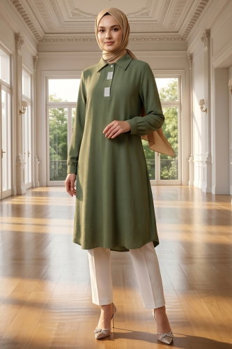 B.M.R. - Taş Detaylı Aerobin Tunik 5010BM387 Haki