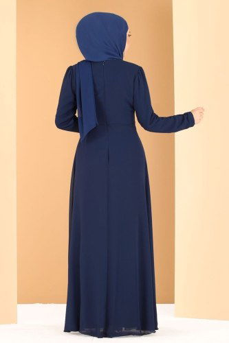 moda selvim Taş Detaylı Güneş Abiye 2205PN204 Laci - Thumbnail