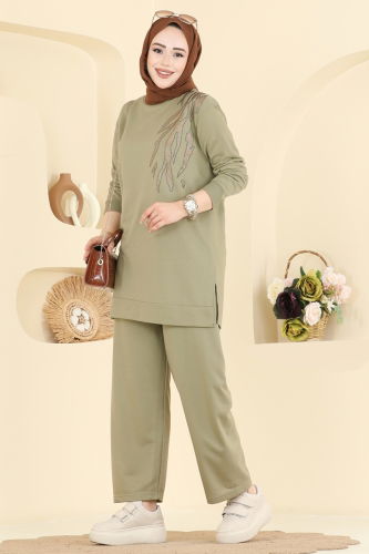 O.Z.N. - Taş Detaylı İki İplik Takım 210OZN1046 Çağla