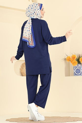 moda selvim Taş Detaylı İki İplik Takım 211OZN1046 Laci - Thumbnail