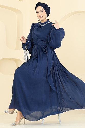 moda selvim Taş Detaylı Işıltılı Abiye 8162AB368 Laci - Thumbnail