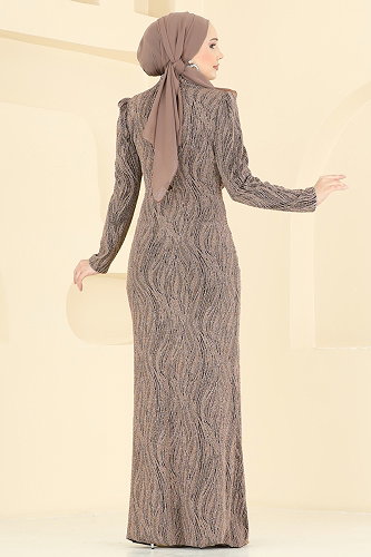 moda selvim Taş Detaylı Jakar Abiye 5804EDFK1198 Vizyon - Thumbnail