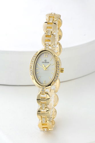 C.L.S.K. - Taş Detaylı Kol Saati 8765CLSK1184 Gold