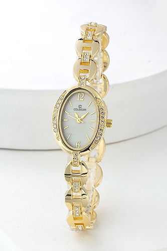 moda selvim Taş Detaylı Kol Saati 8765CLSK1184 Gold - Thumbnail