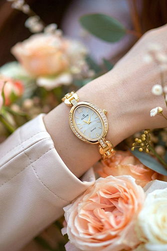 moda selvim Taş Detaylı Kol Saati 8765CLSK1184 Gold - Thumbnail