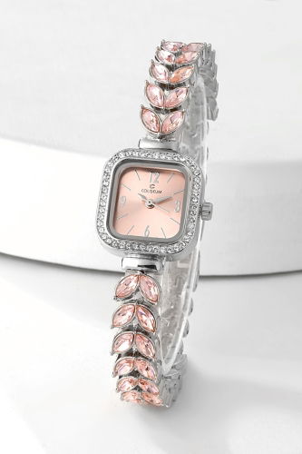 C.L.S.K. - Taş Detaylı Kol Saati 8797CLSK1184 Gümüş&Pembe