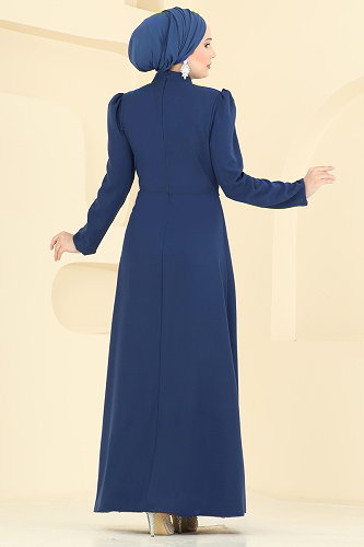 moda selvim Taş Detaylı Krep Elbise 5812EDFK1198 Laci - Thumbnail