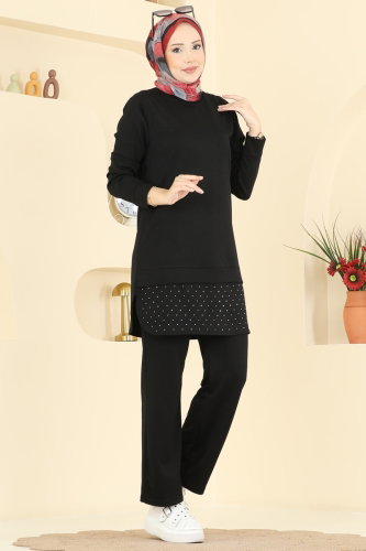 A.Y.D. - Taş Detaylı Modal Takım 2792AYD574 Siyah