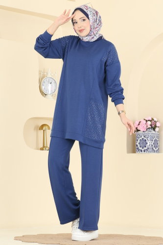 H.B.S. - Taş Detaylı Modal Takım 3265HBS856 İndigo