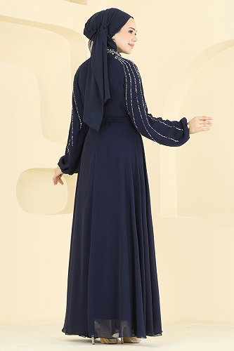 moda selvim Taş Detaylı Şık Abiye 5819EDFK1198 Laci - Thumbnail