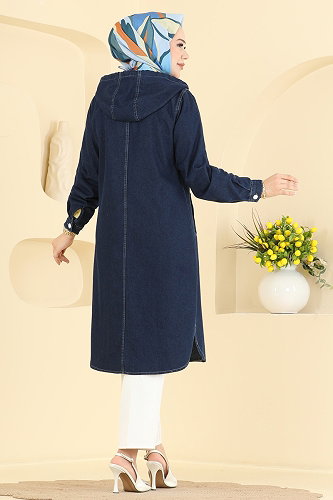 moda selvim Taş Detaylı Şık Kap 1309ORG1169 Kot - Thumbnail