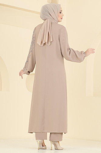 moda selvim Taş Detaylı Şık Takım 5957AB368 Taş - Thumbnail