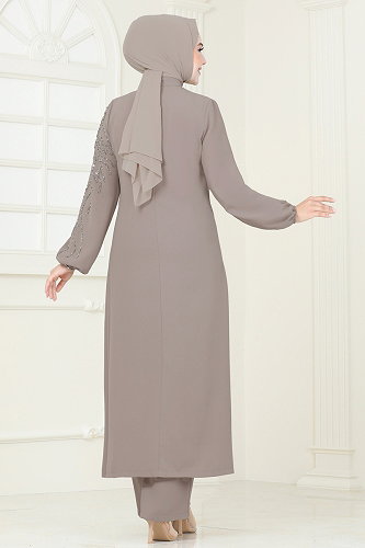 moda selvim Taş Detaylı Şık Takım 5957AB368 Vizyon - Thumbnail