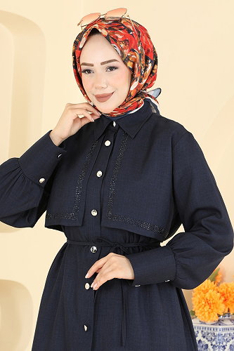 moda selvim Taş Detaylı Sofia Takım 24052UKB139 Laci - Thumbnail