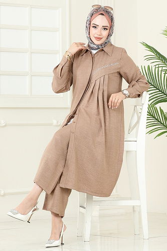 moda selvim Taş Detaylı Sofia Takım 3128HBS856 Vizyon - Thumbnail