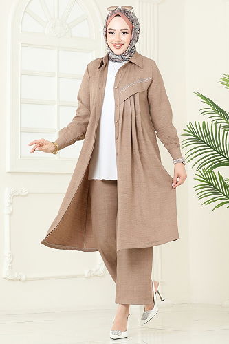 moda selvim Taş Detaylı Sofia Takım 3128HBS856 Vizyon - Thumbnail