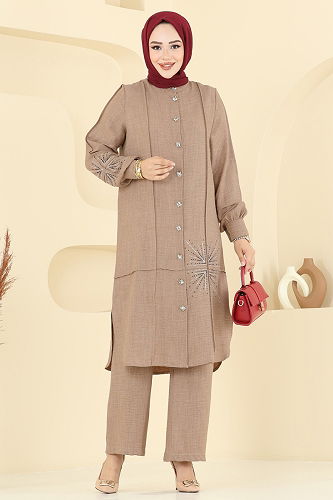 moda selvim Taş Detaylı Sofia Takım 447DVL817 Vizyon - Thumbnail