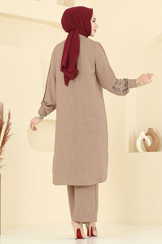 moda selvim Taş Detaylı Sofia Takım 447DVL817 Vizyon - Thumbnail