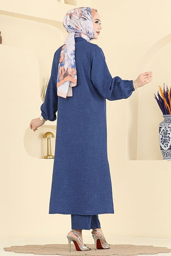 moda selvim Taş Detaylı Takım 3066HBS856 Açık Laci - Thumbnail